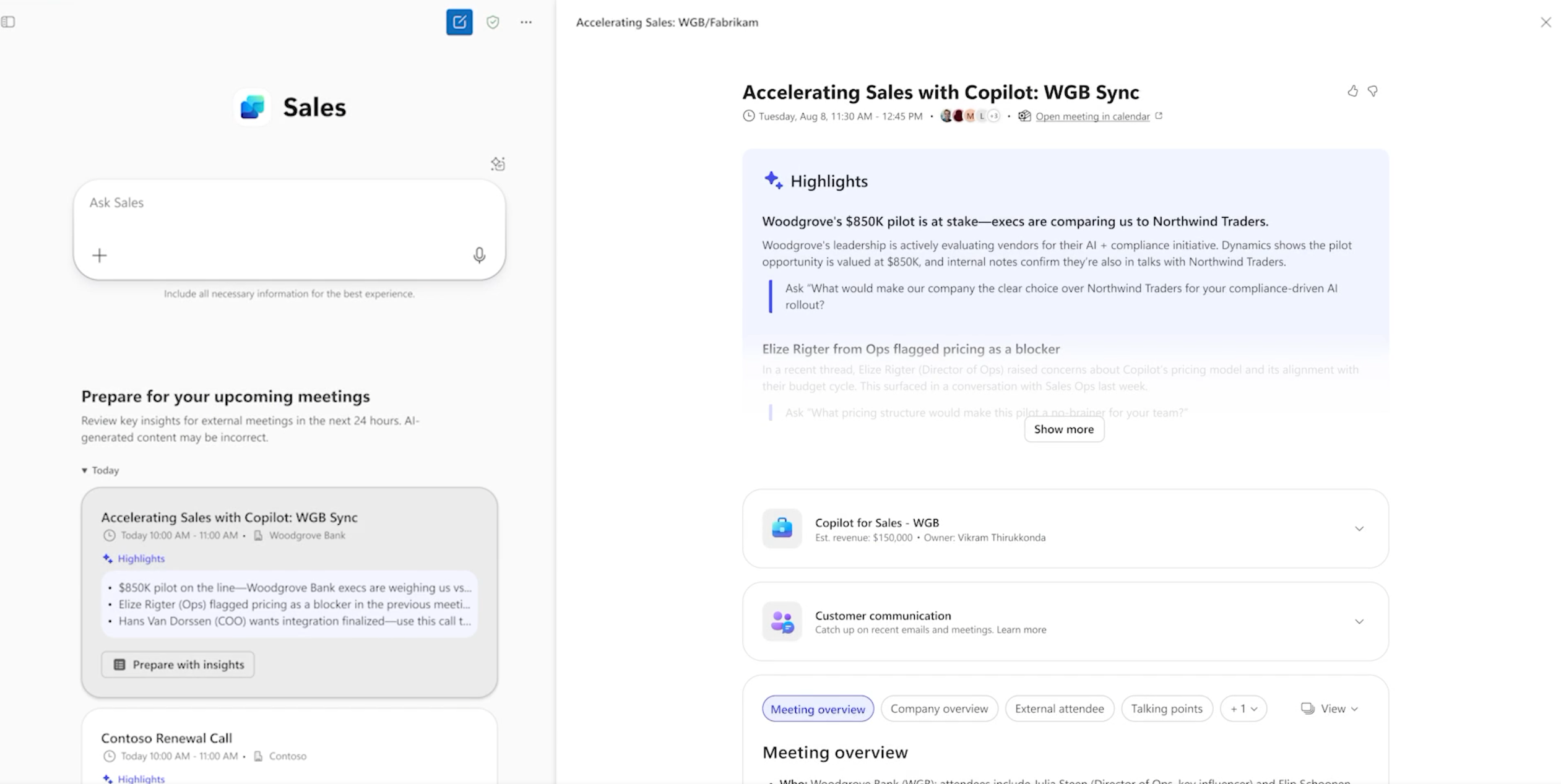 Sales Agent product screenshot