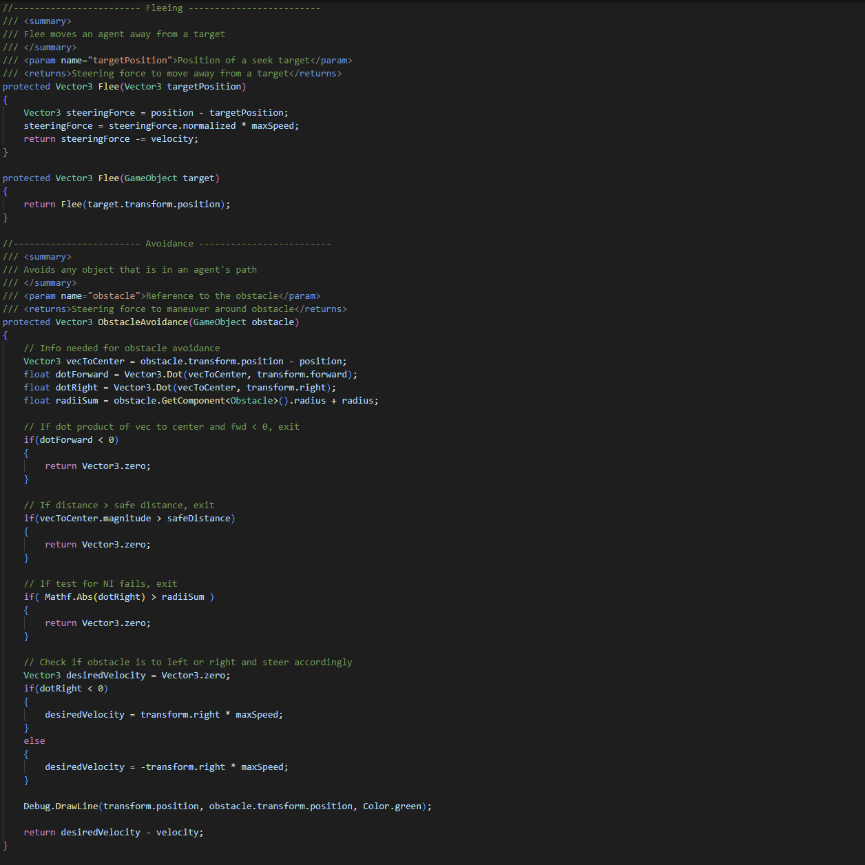Unity C# code sample