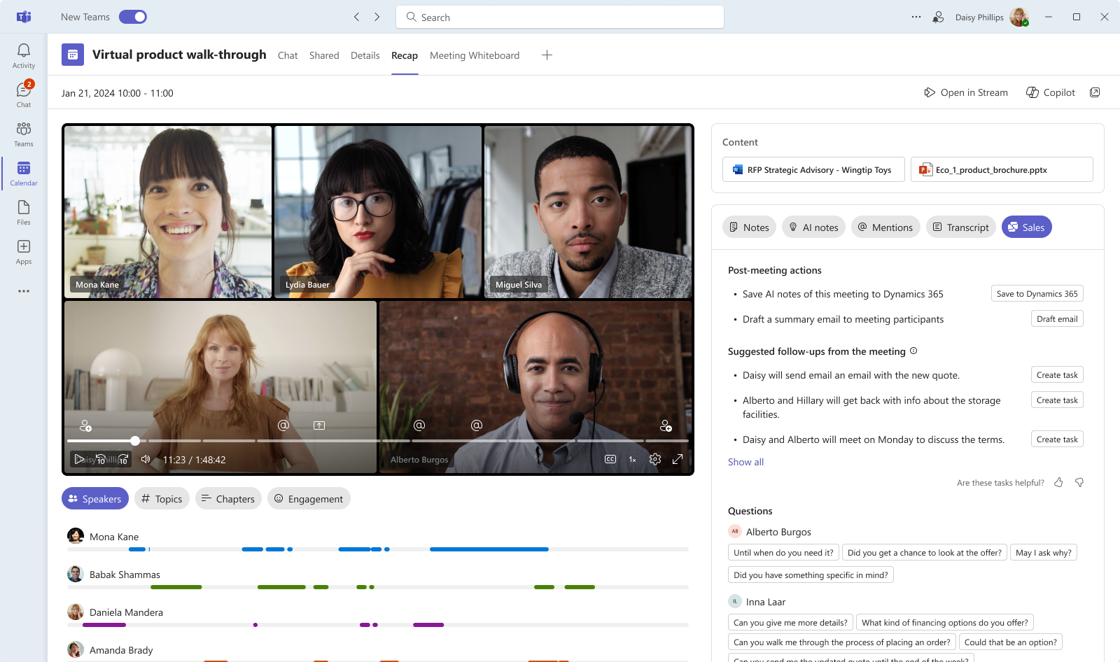 Copilot for Sales product screenshot
