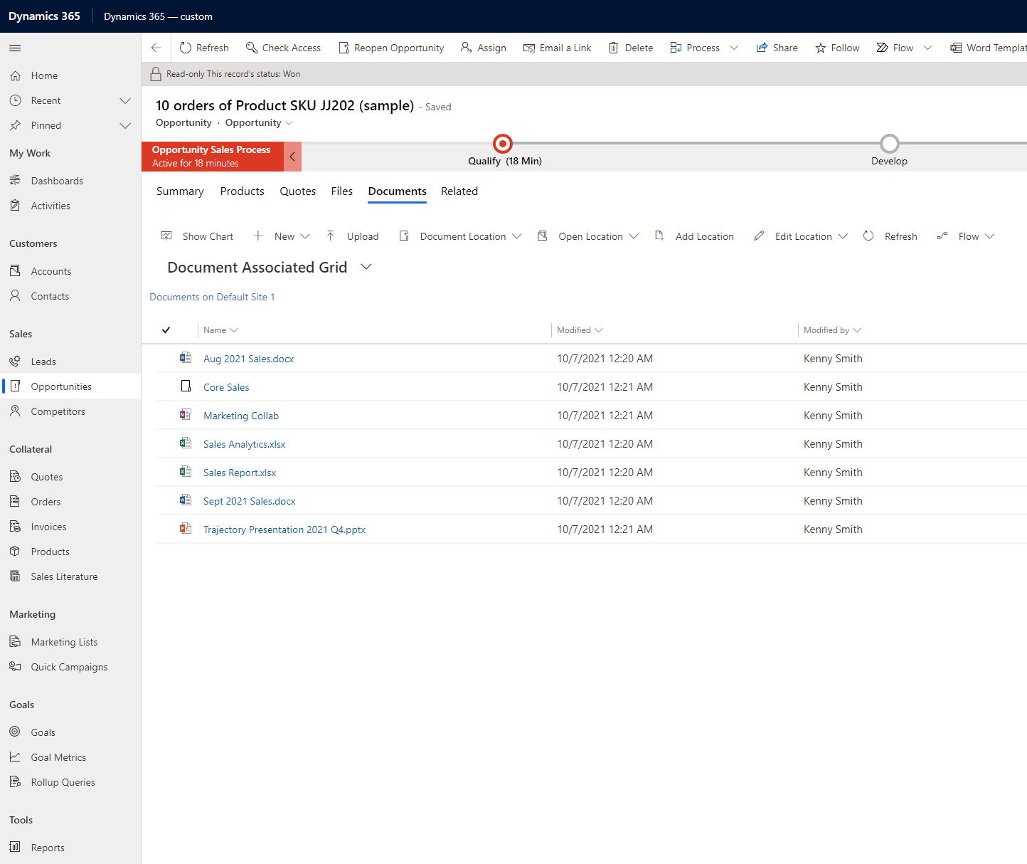 SharePoint integration screenshot